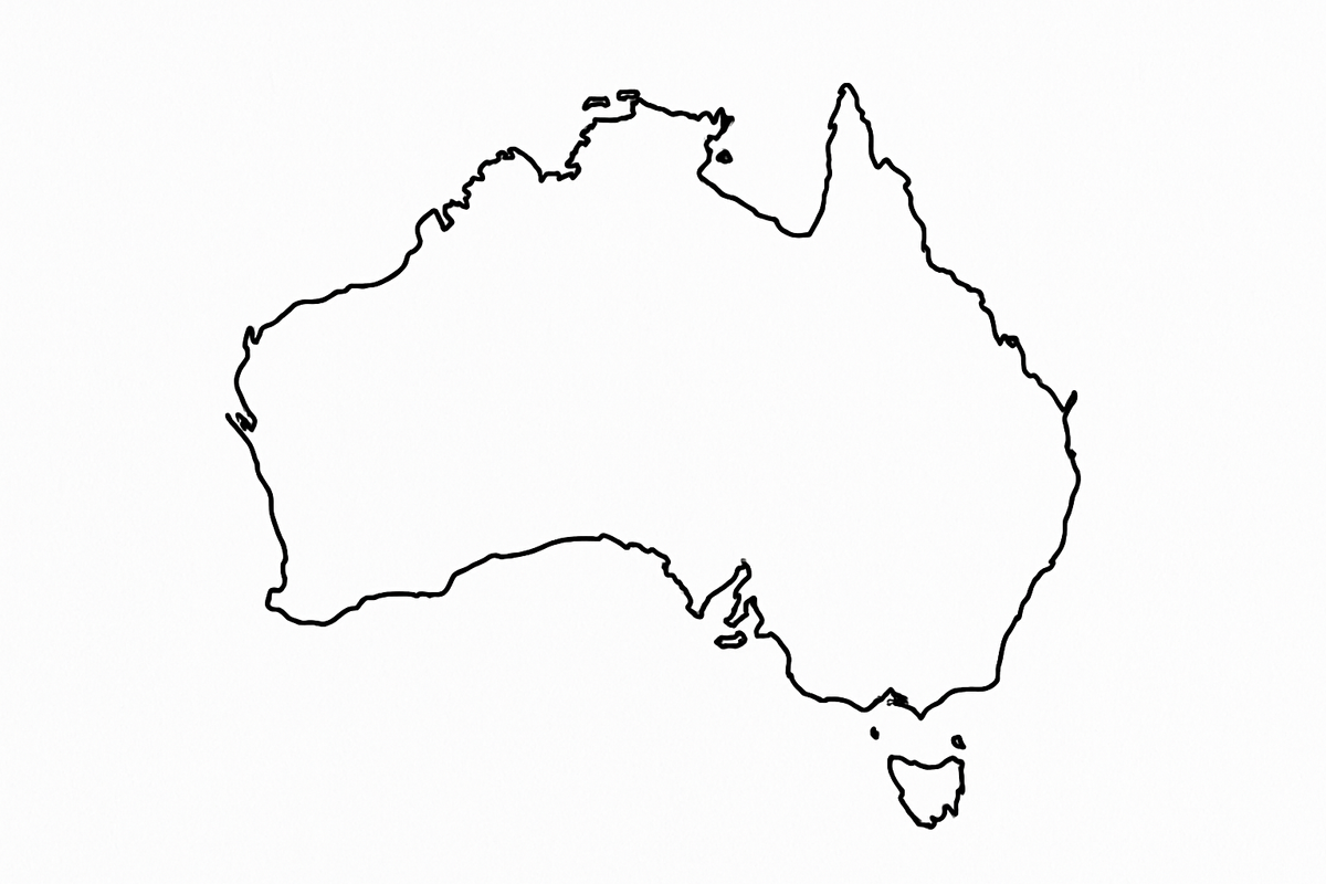 just the outline of the country in black